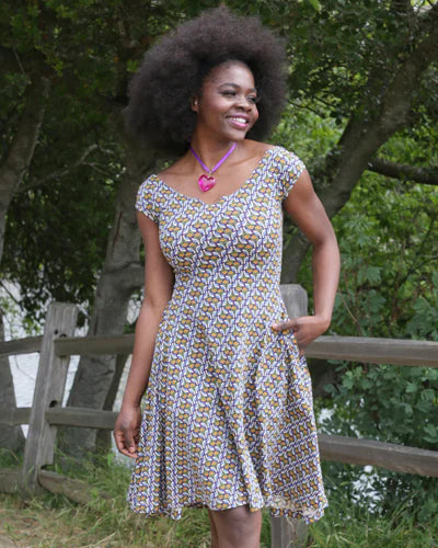 Dress--"Rory", Cotton Jersey Knit, "Love Dove" print (Effie's Heart)