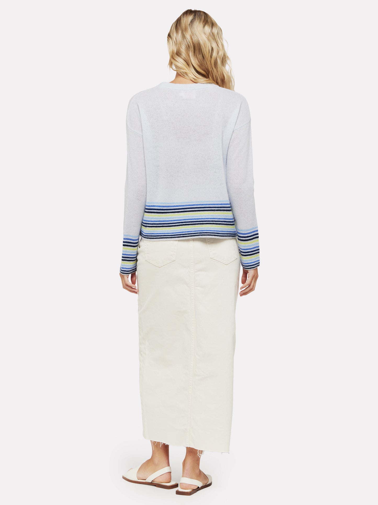 Sweater--"Mini-Stripe Pearl", Cashmere (Brodie)