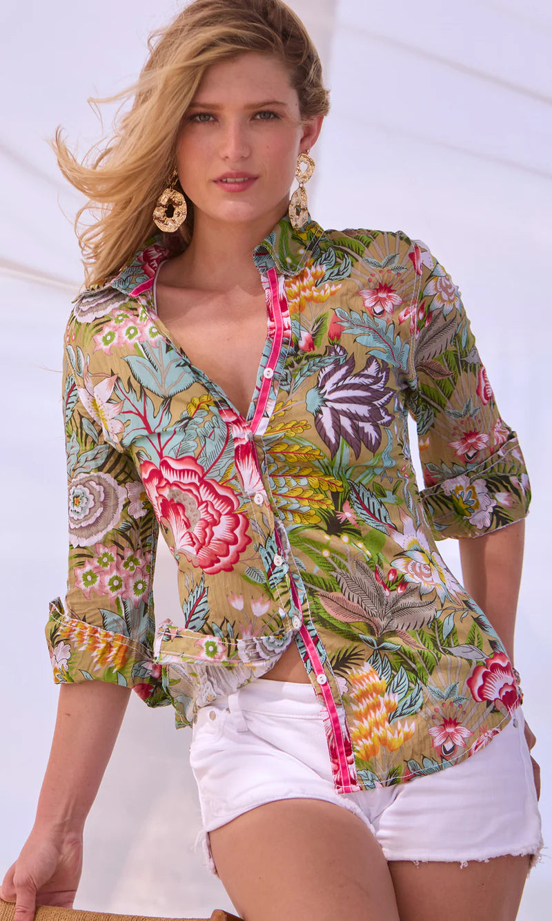 Shirt--"Mustique", Crinkle Cloth, Multi (Cino)