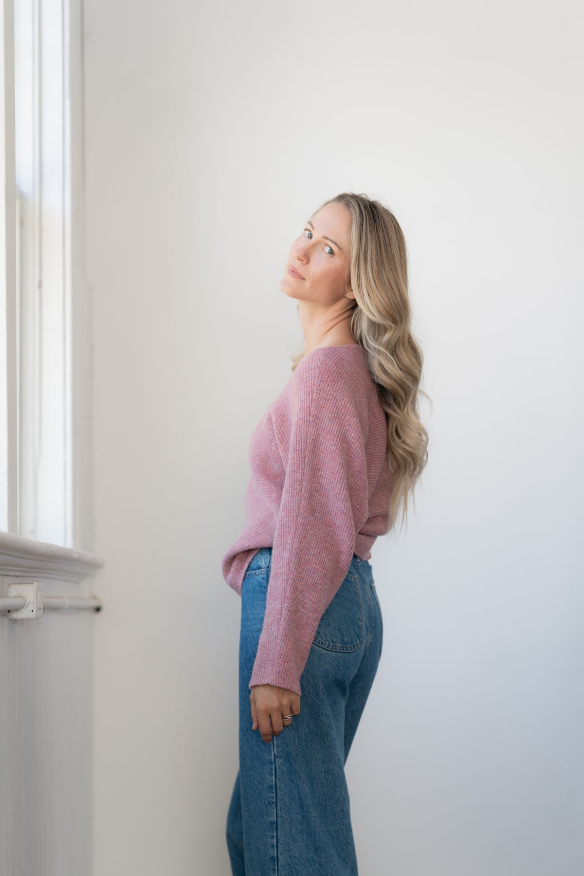 Sweater--"Eezee", Crew Neck, Dolman-Sleeve, 4 Colors (Echo Verde)
