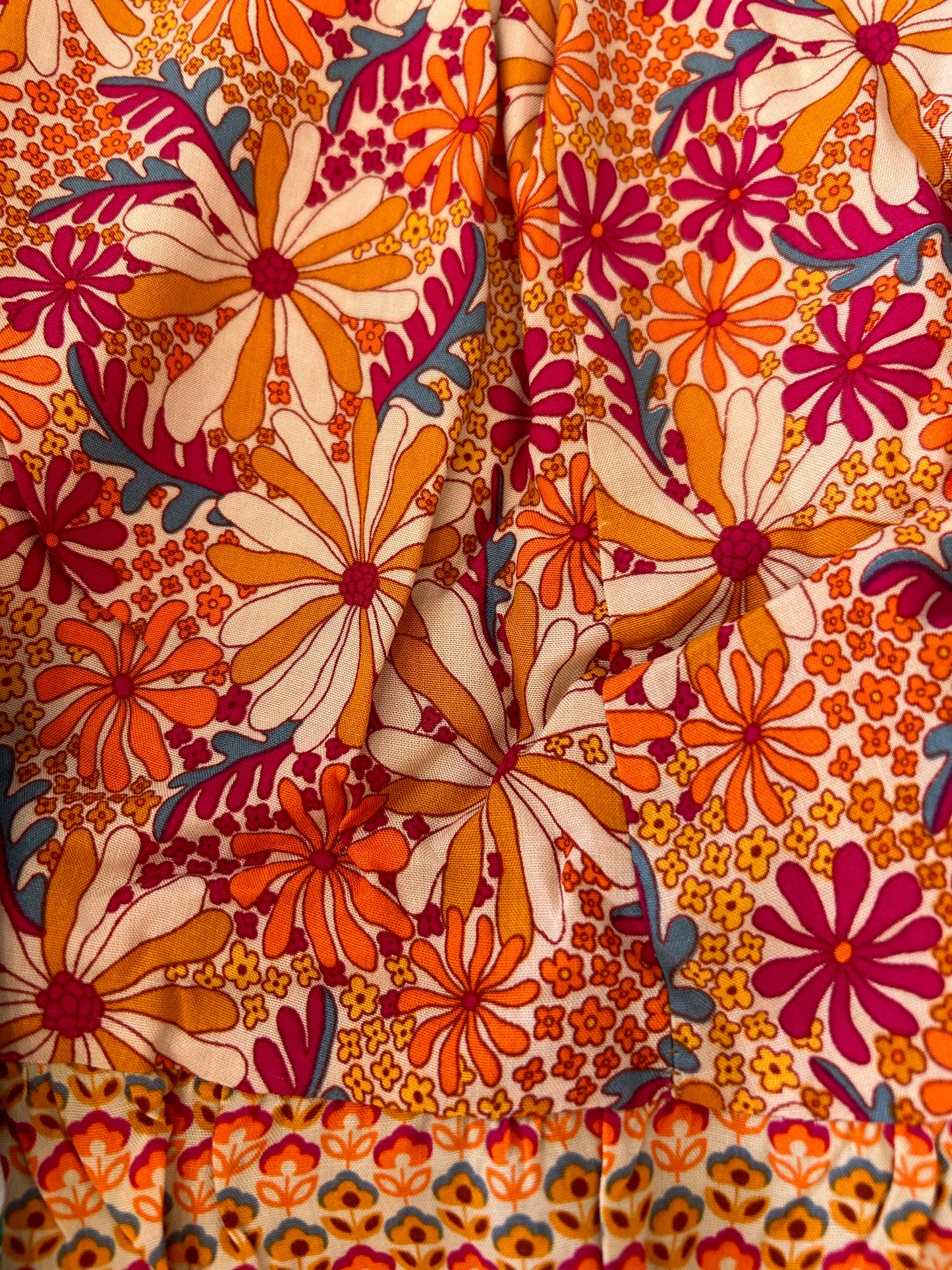 Blouse--Daisy, Floral, Green or Orange (Windhorse)