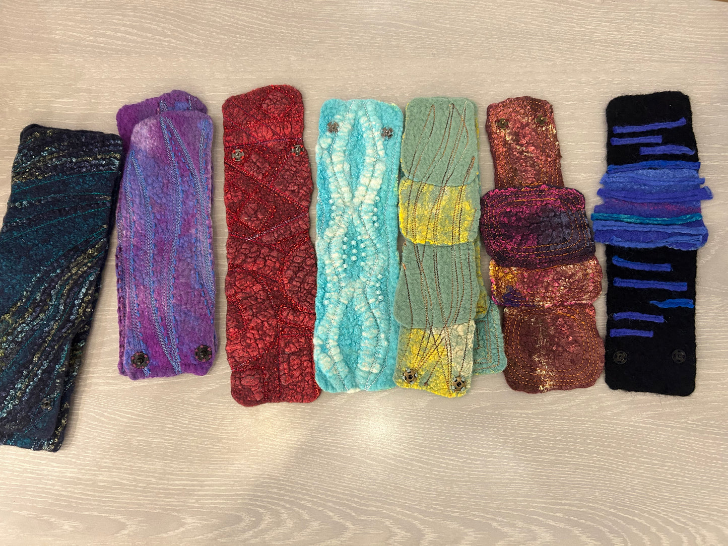 Bracelet--Felted Wool, Many StylesColors (Elena Kuki)