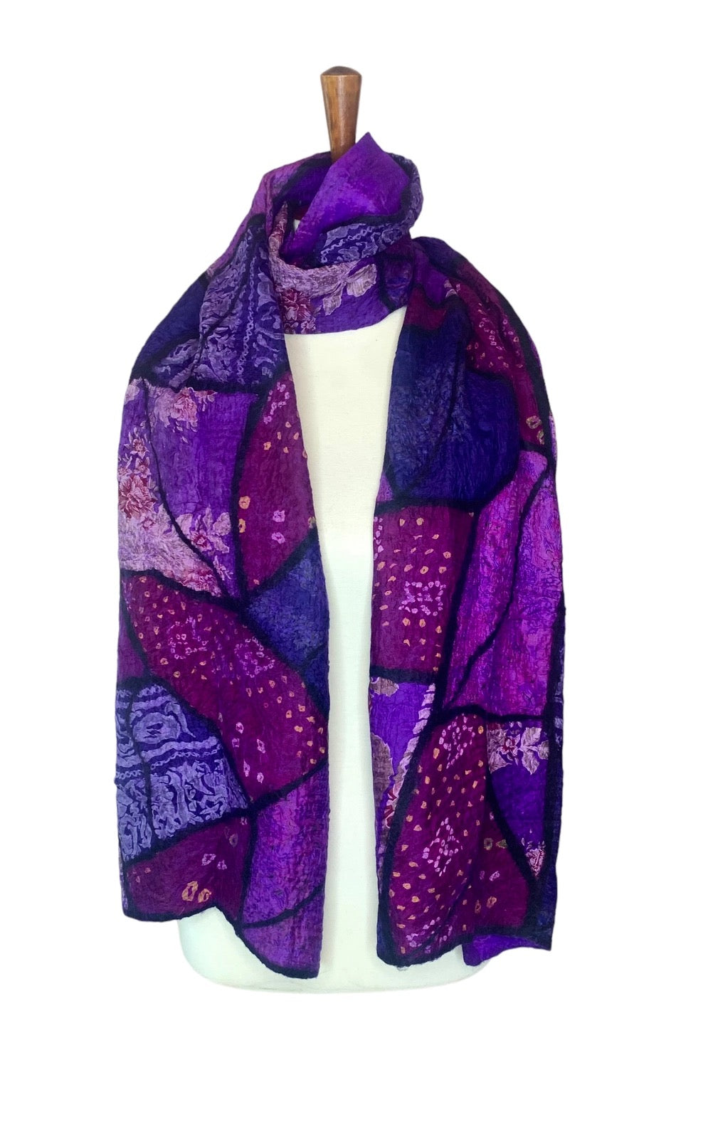 Scarf--"Sari", Wool-Silk, PURPLE (Pomegranate Moon)