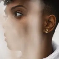 Earrings--"Oyster" Studs, Gold-Plated (Tilly Doro)