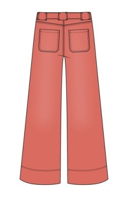 Jeans--"Stride", Crop, Wide Leg, Red Clay (Liverpool LA)