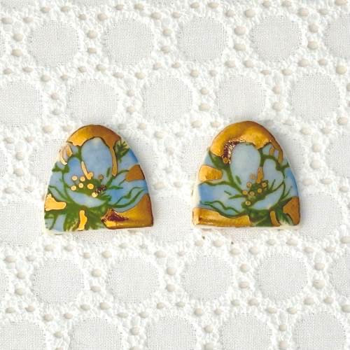 Earrings--Magnolia, Posts, Porcelin, 3 colors (Red Chair Studio)