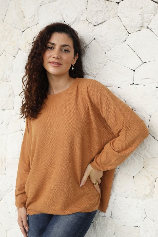 Sweater--"Easy Crew", Cotton Crepe Knit, 3 Colors (Echo Verde)