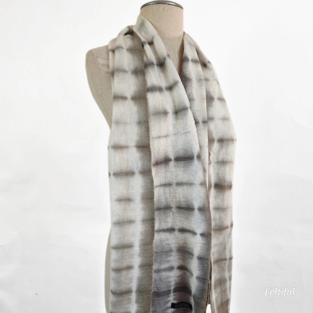 Scarf--"Birchbark", Felt-Chiffon (Feltful)
