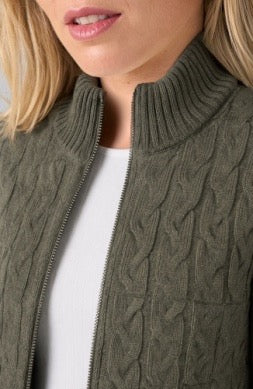 Jacket--Quilted, Padded, Sweater--Olive Green (Liverpool LA)