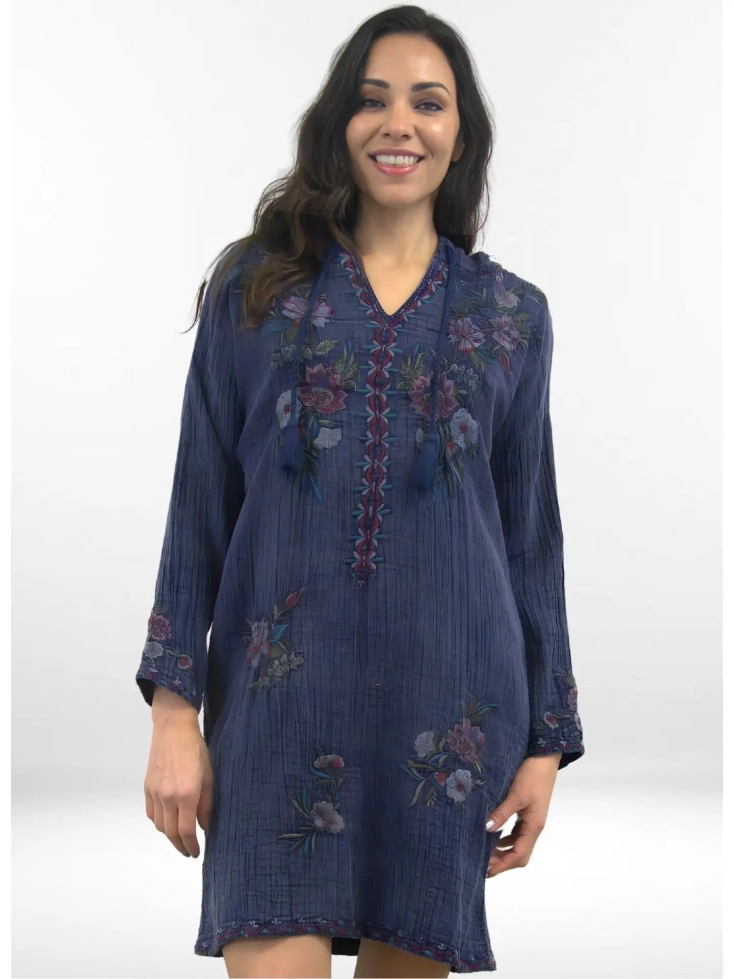 Dress--"Joline", Embroidery, Cotton, Deep Navy (Caite & Kyla)