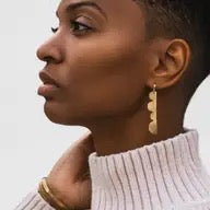 Earrings--"Hills", Gold-Plated, Dangle (Tilly Doro)