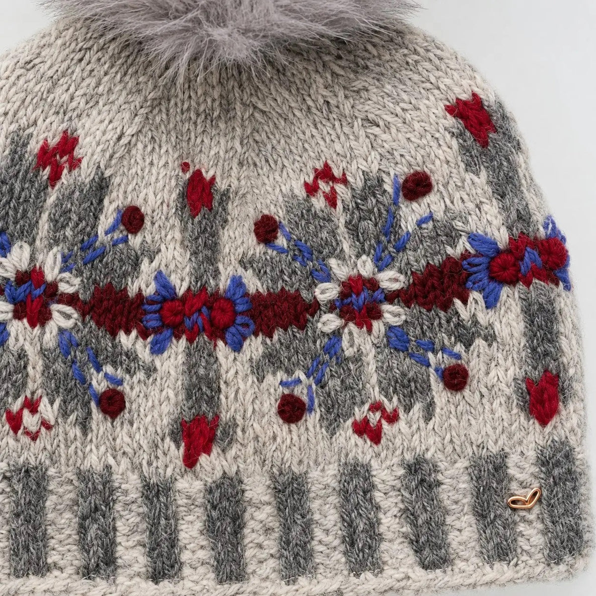 Hat--"Fair Isle", Beanie, Wool --Grey Multi (By Many Hands)
