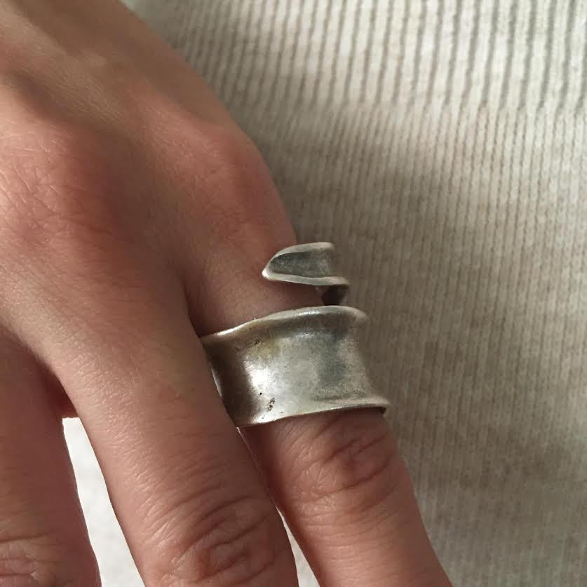 Ring--"Wide Wrap", Silver-Plated Brass/Gold-Plated Brass OR Brass (Volare)
