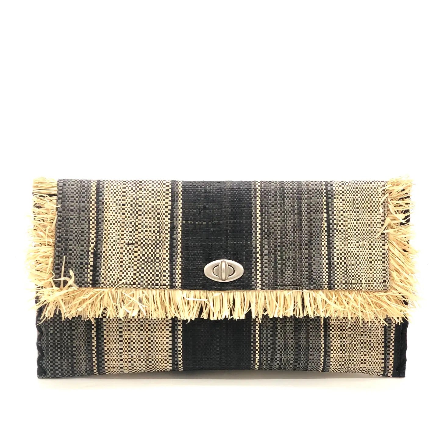 Clutch--Raffia, Striped or Fringe, Many Colors (Shebobo)