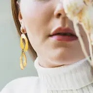 Earrings--"Long Inlet" Posts, Gold-Plated (Tilly Doro)