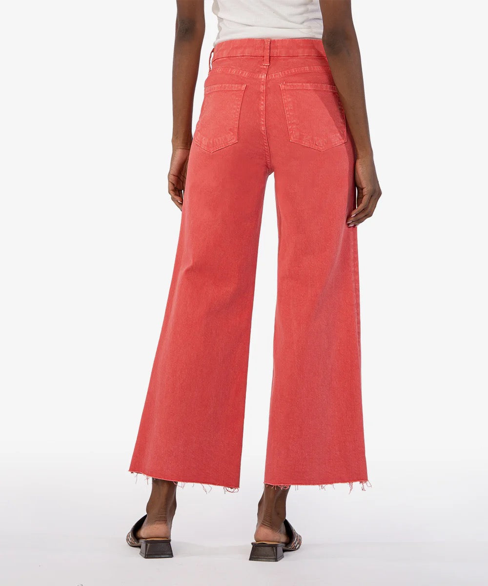 Pants--"Meg", Wide Leg, Denim, Coral (Kut from the Kloth)