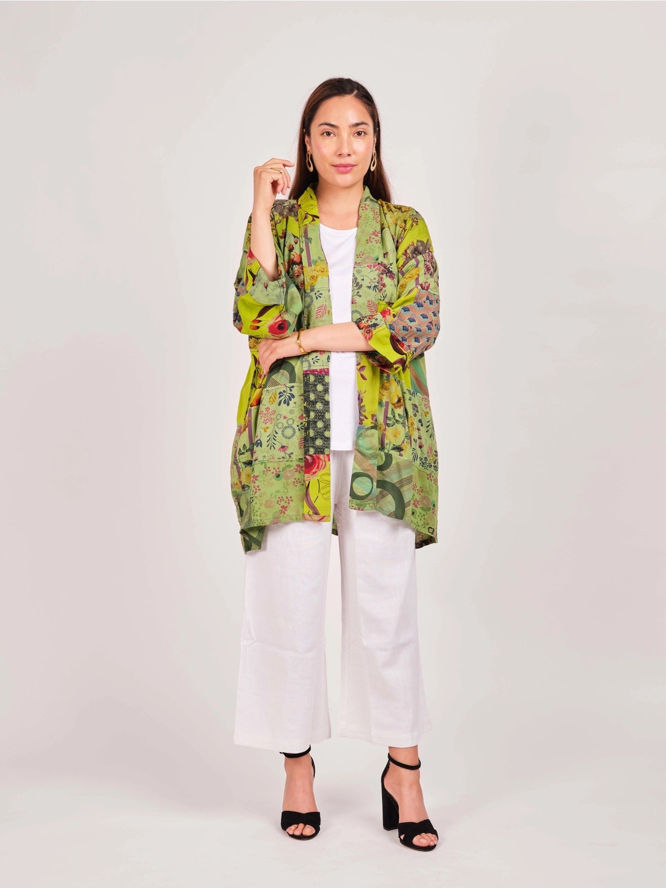 Coverup--"Patchwork", Open Front, 3 Colors (Windhorse)