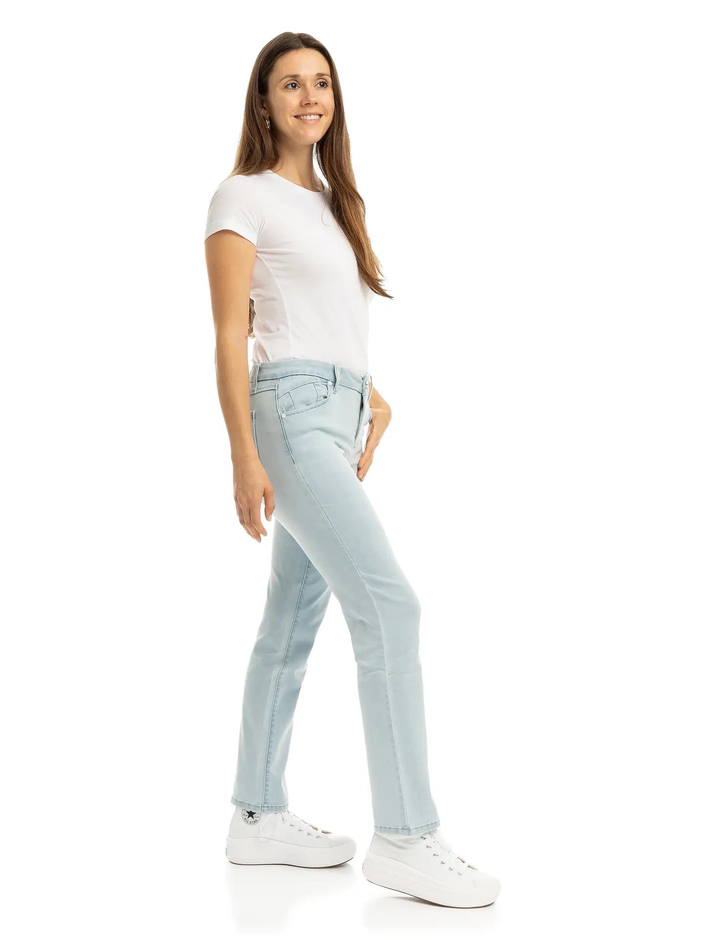 Pants--Denim, Straight leg, Mid Rise, "Sampson" BLUE (1822 Denim)