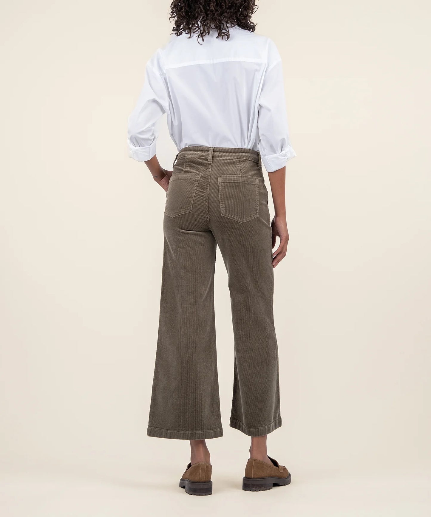 Pants--"Meg", Wide Leg, Corduroy, Olive (Kut from the Kloth)