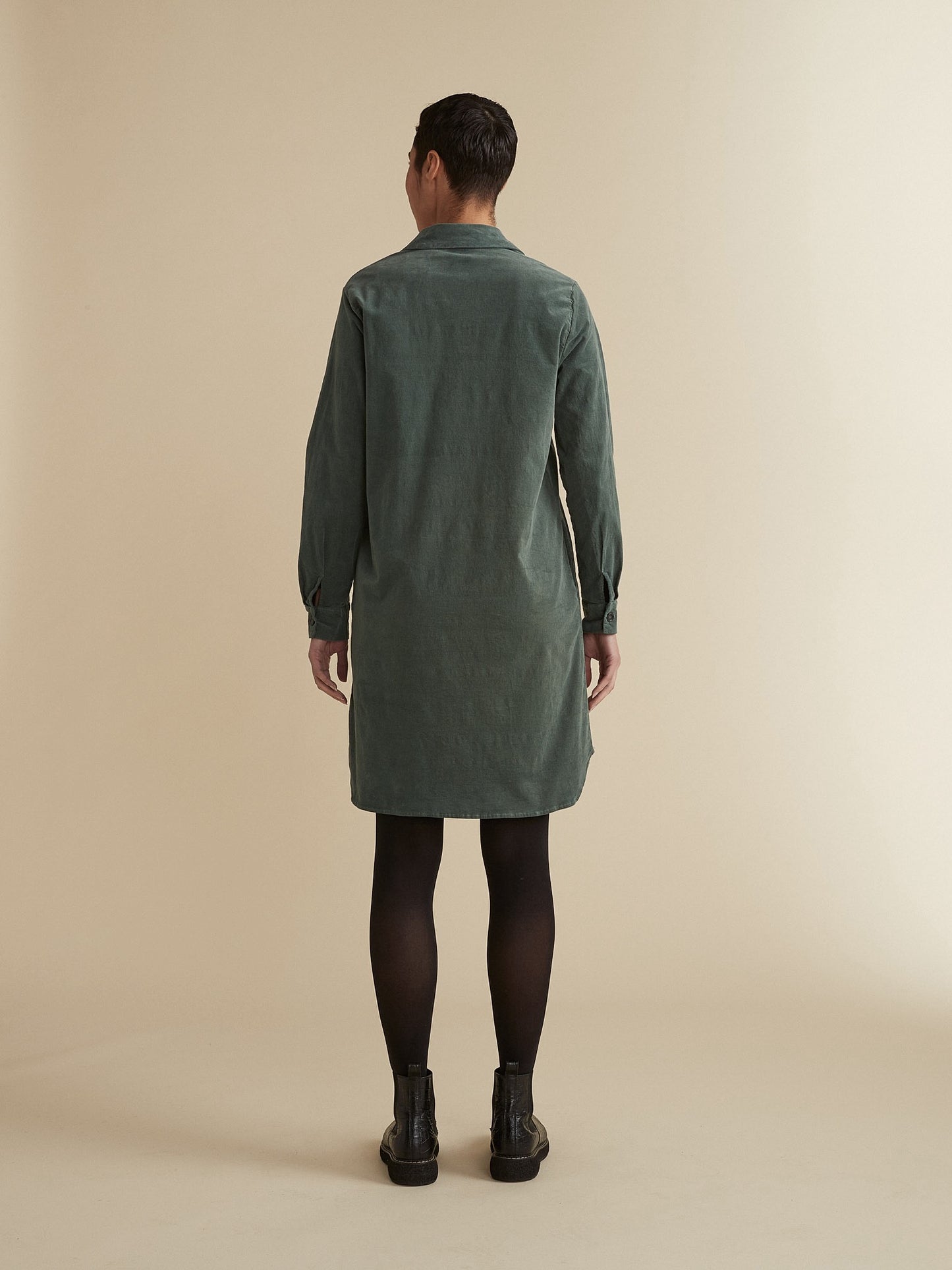 Dress--"Shirt", Corduroy, Green (cut loose)