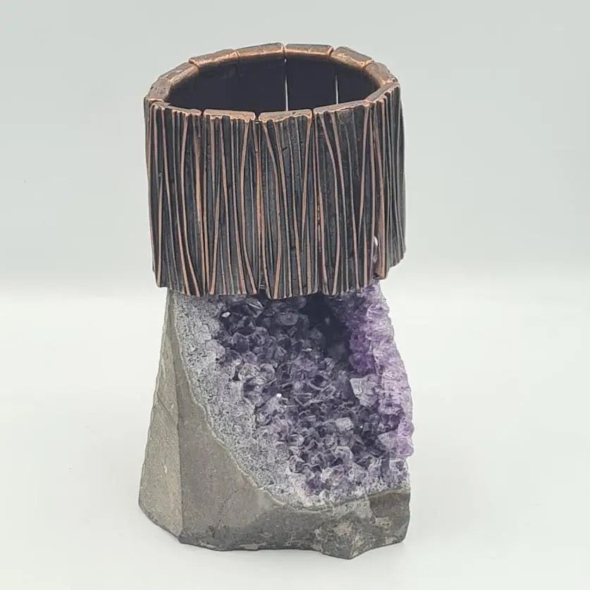 Bracelet--"Bark", Cuff, Copper-Plated Brass (Volare)