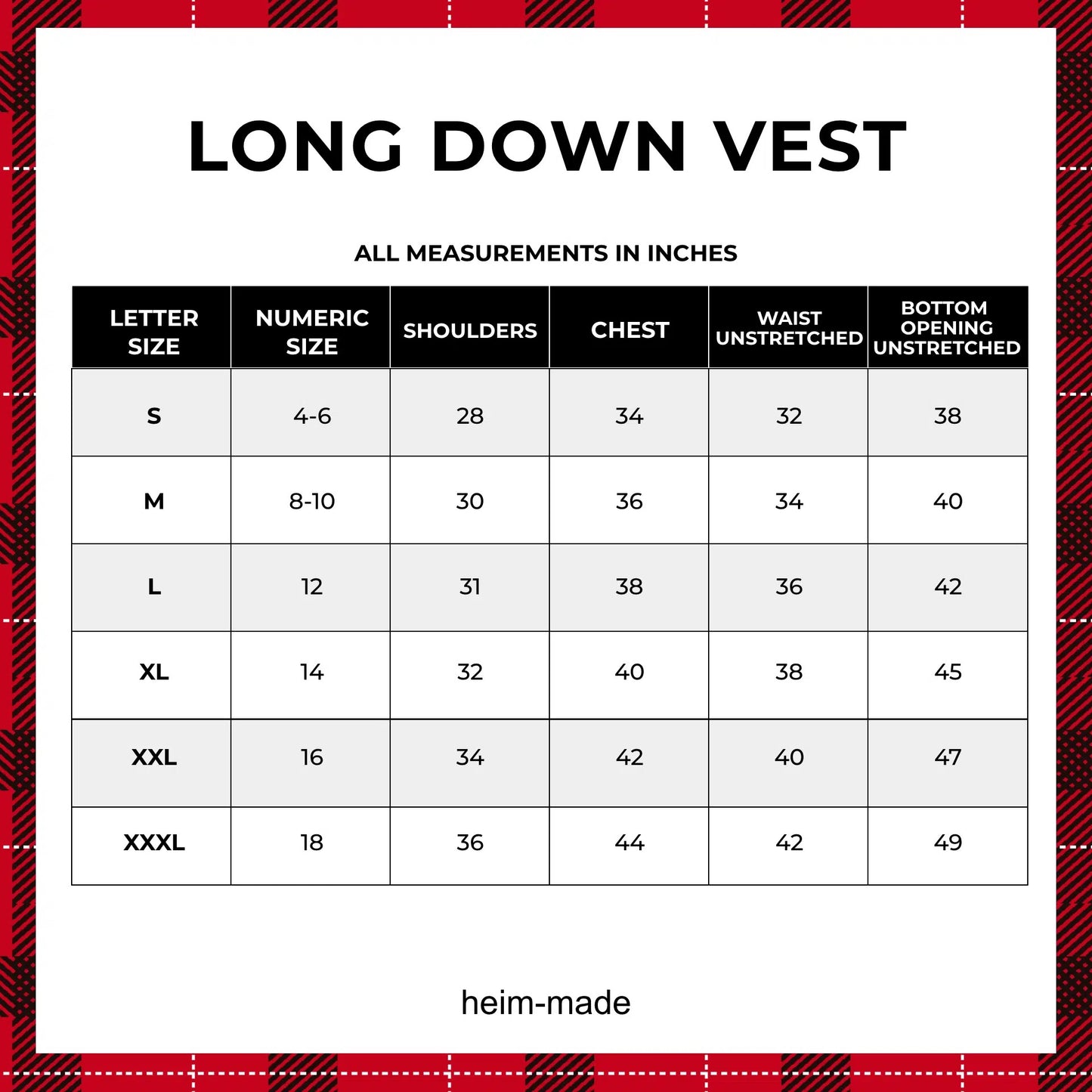 Vest--Padded, Down, 3 Patterns (Heim Made)