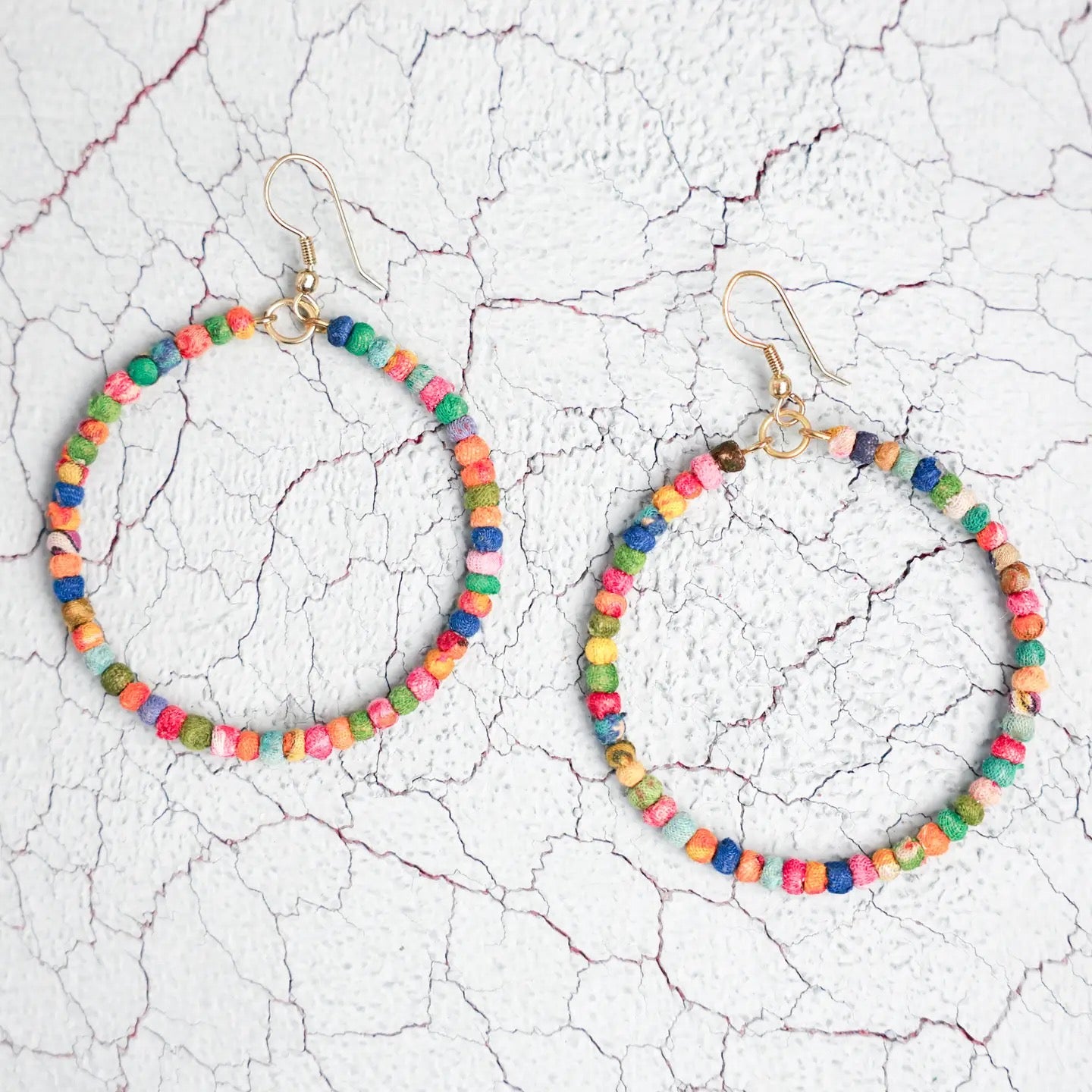 Earrings--"Sari", Circles OR Small Balls (Rahab's Rope)