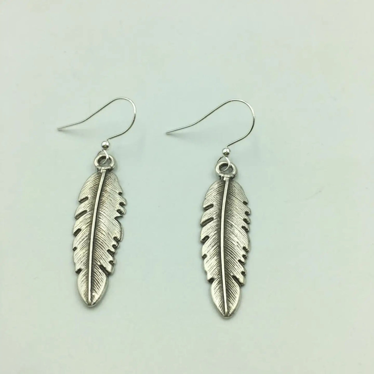 Earrings--"Feathers", Dangle, Silver-Plated Brass (Volare)