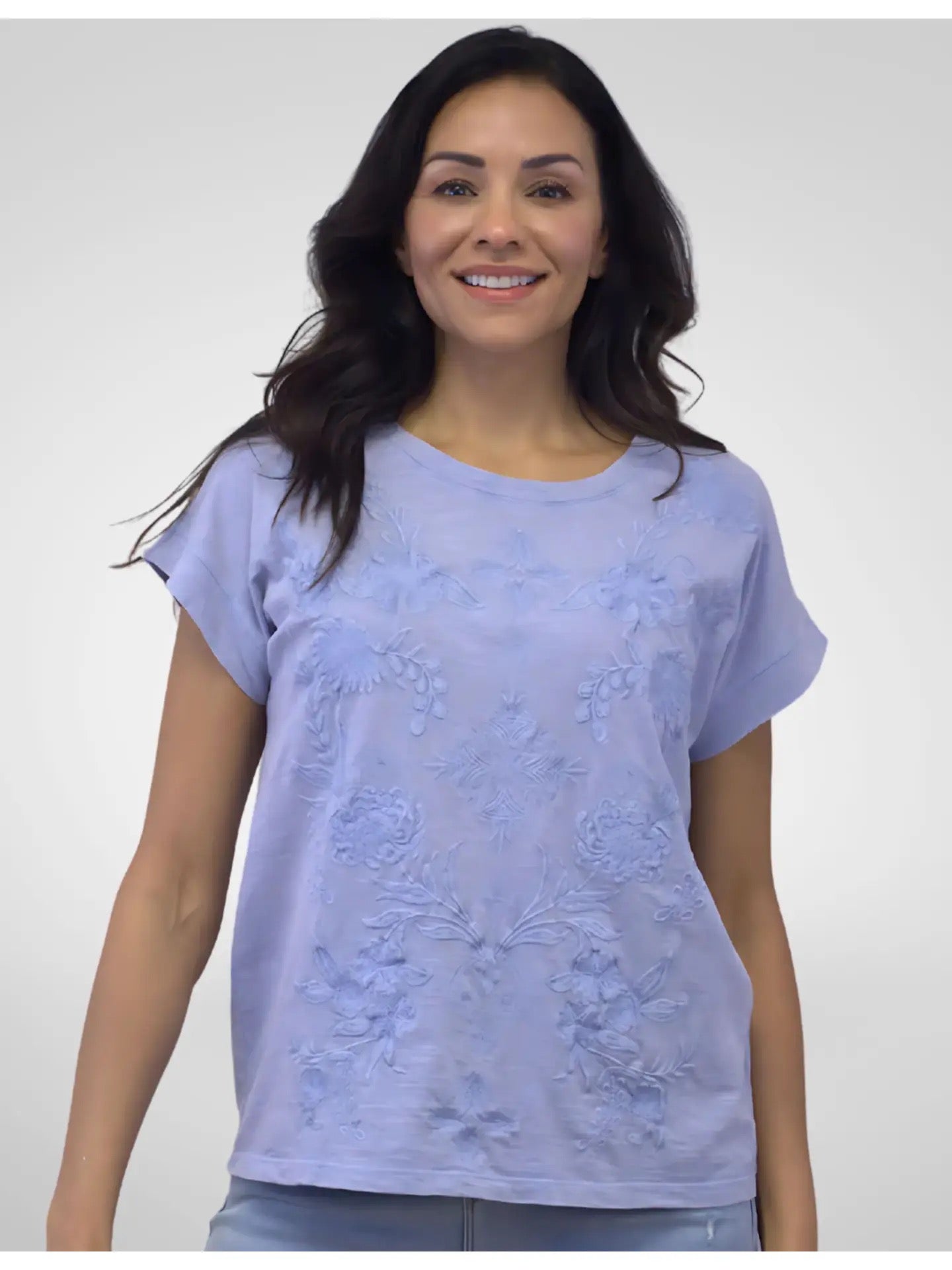 Shirt--"Cassidy", Tee, Embroidered, Bamboo OR Blue Heron (Caite & Kyla SEO)