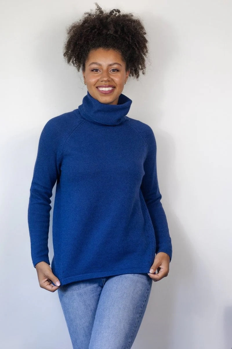 Sweater--"Myrna" Mockneck, Cotton-Cashmere, 3 Colors (Echo Verde)