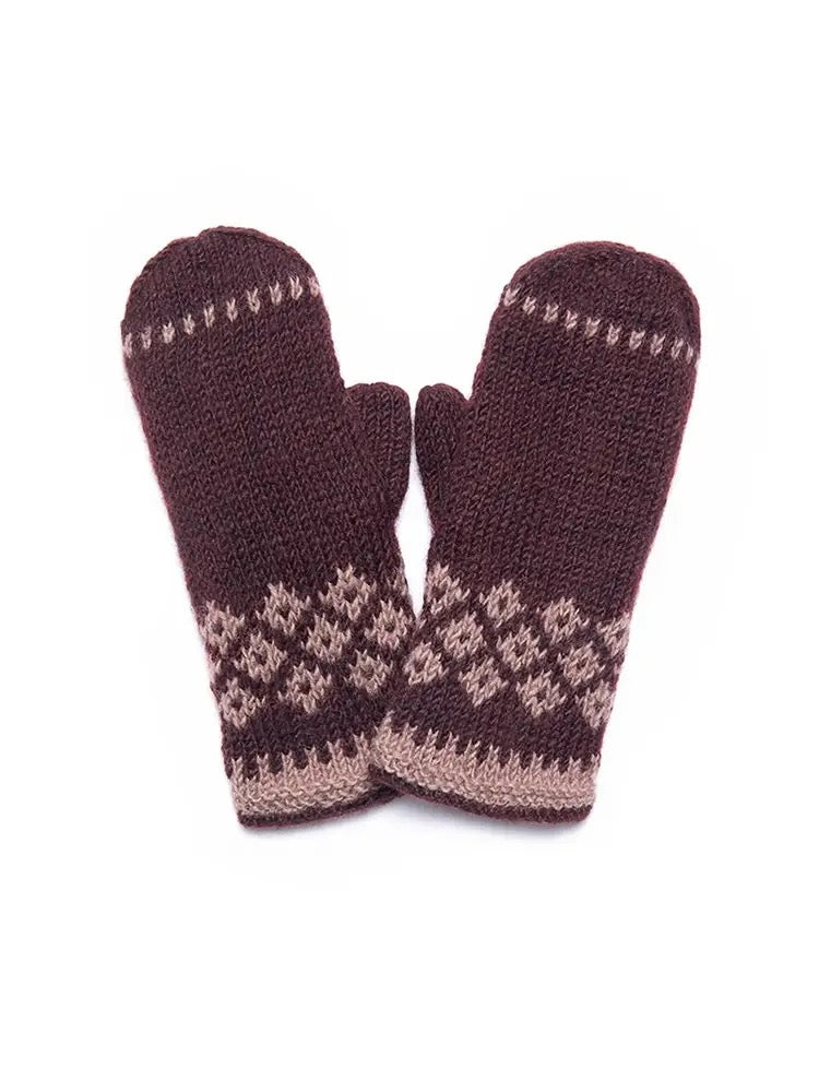 Mittens--Wool, Diamond Pattern, 4 Colors (FeelGoodz)