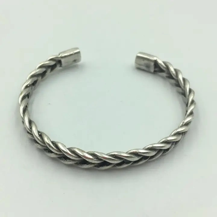 Bracelet--"Knotted Rope", SIlver-Plated Brass (Volare)