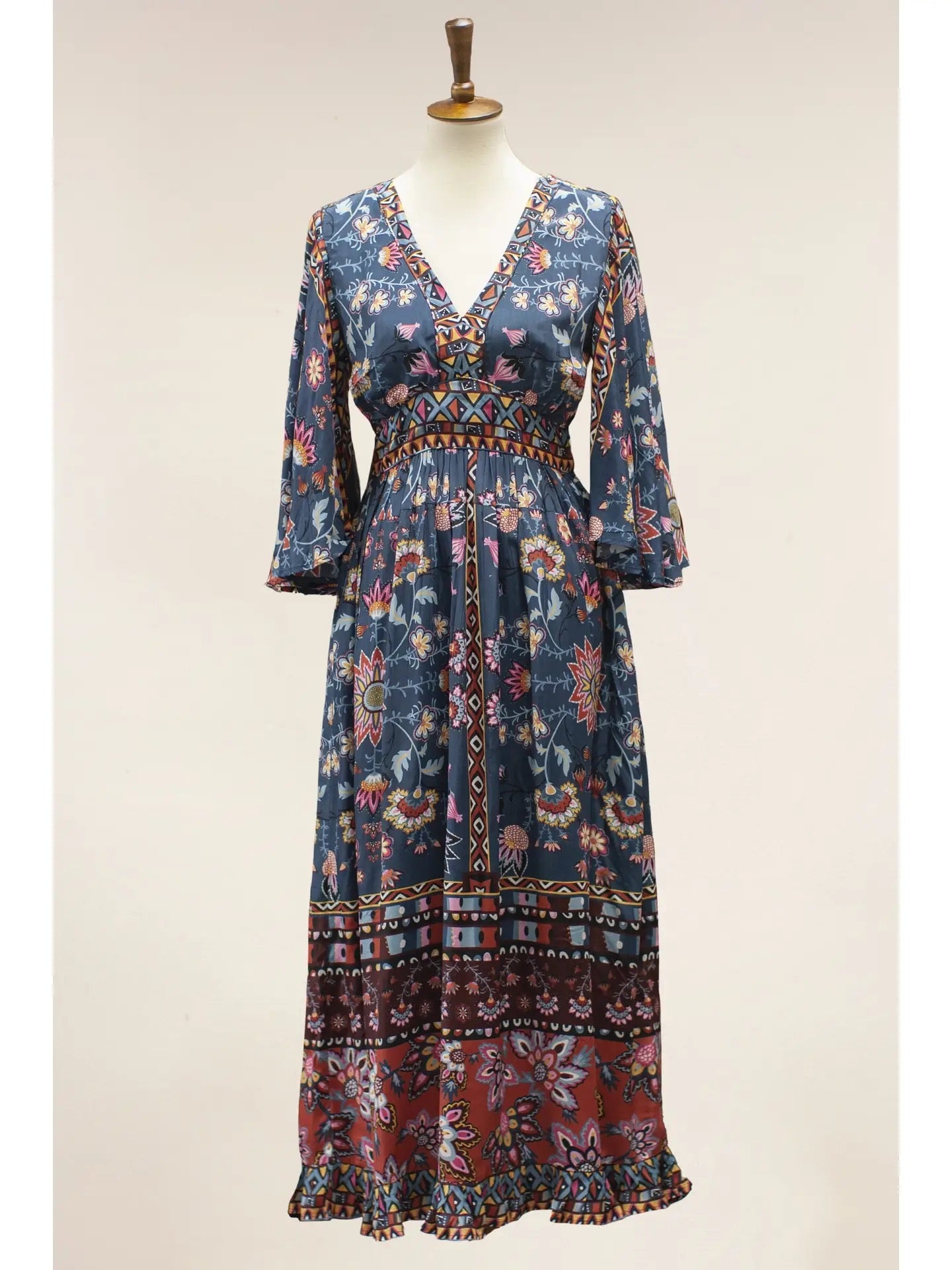 Dress--"Melina", Full-Length, Botanical Tapestry (Caite & Kyla)