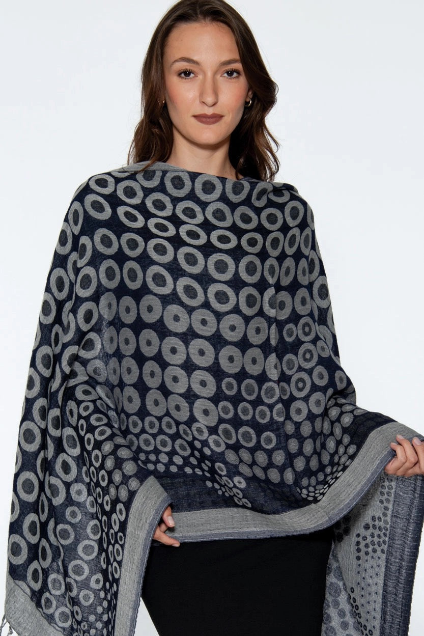 Shawl/Scarf--"Kalya", Wool-Cotton, Many Colors (Sevya Handmade)