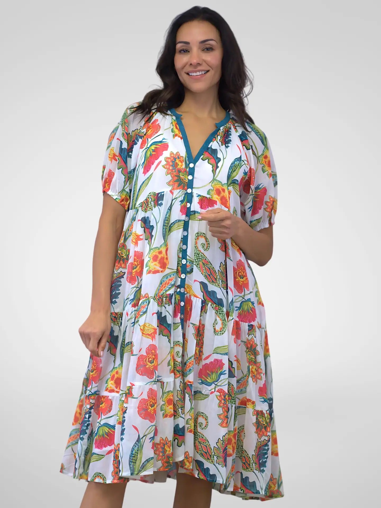 Dress--"Greer", Floral, Multi (Caite & Kyla SEO)