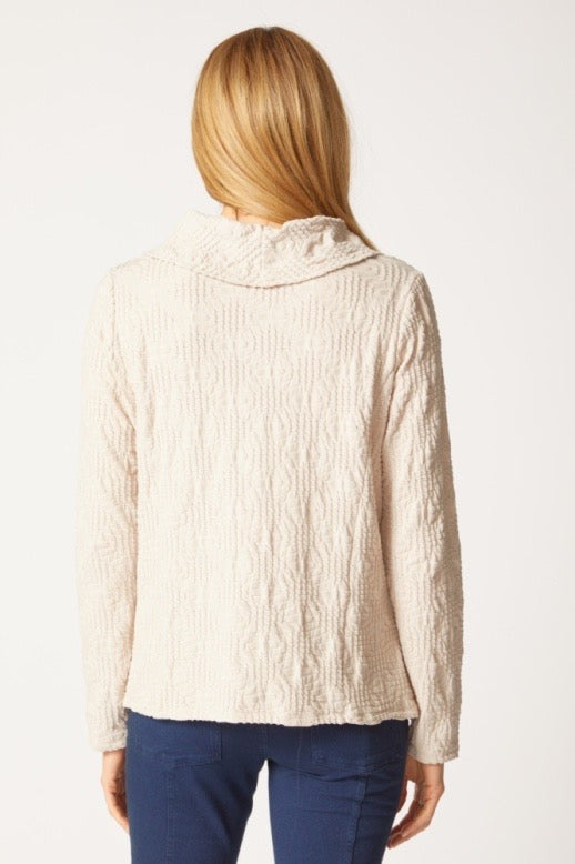 Top--"Sunburst", Long Sleeve, Cowl, "Dove" (Habitat)