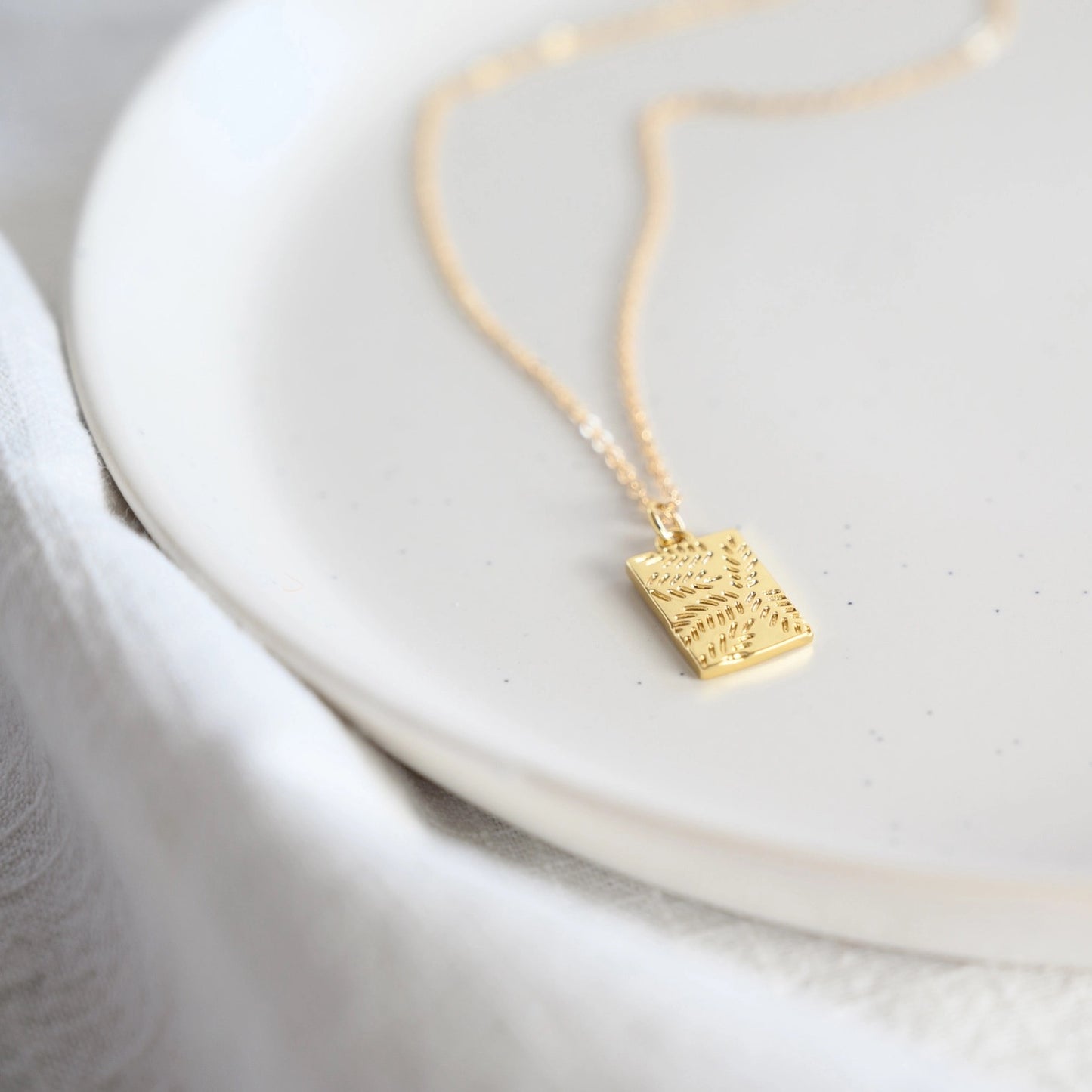 Necklace--Botanical Medallion, Gold or Silver (Birch Jewellery)