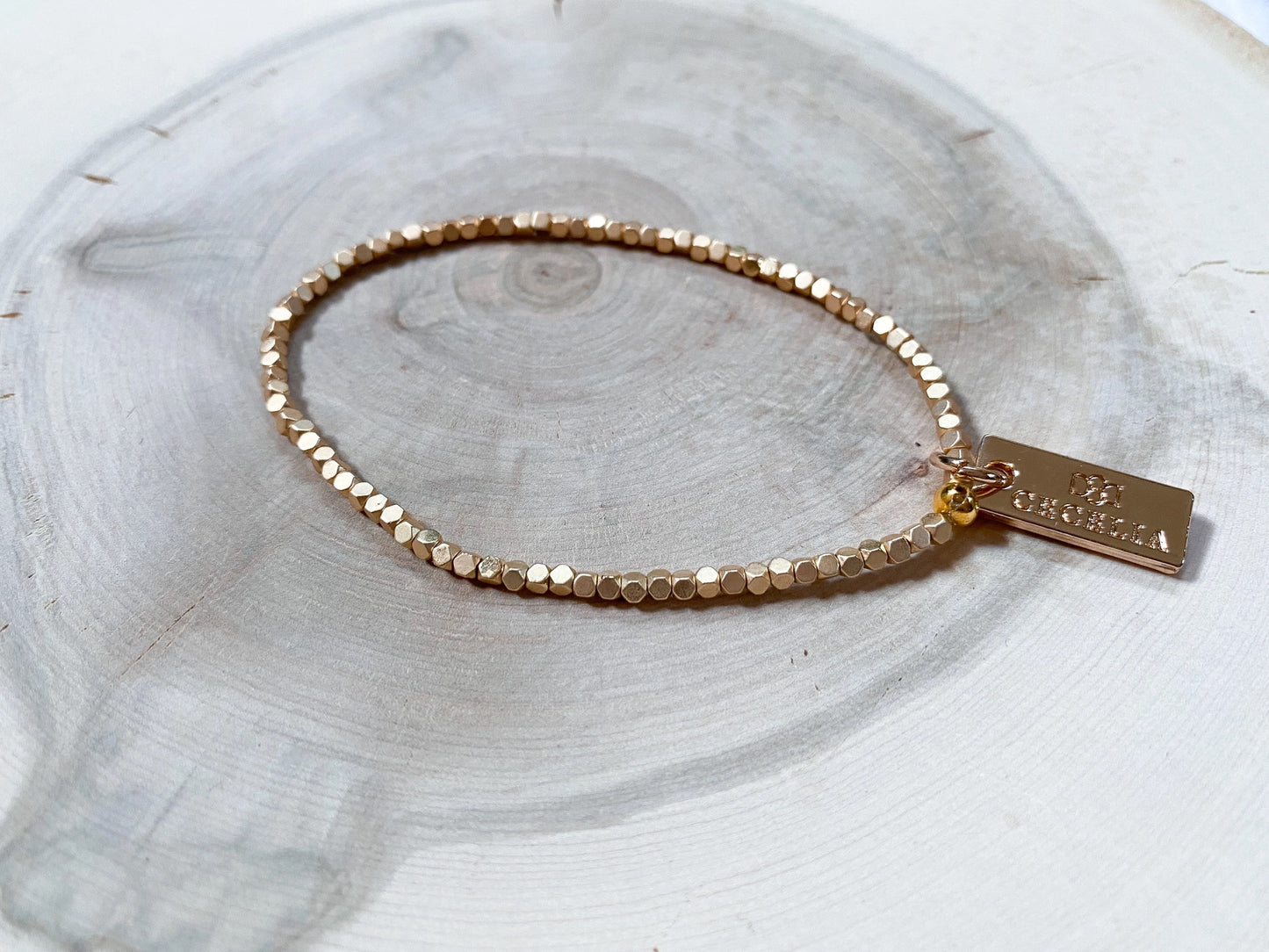 Bracelet--Single, Beaded, Faceted Nugget (Cecelia Designs)