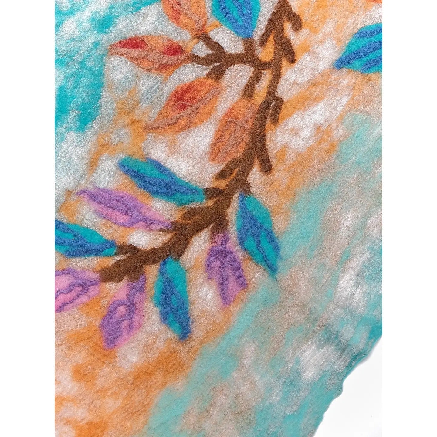 Scarf--"Spring Blossoms", Felted Wool & Silk (Windhorse Trading)