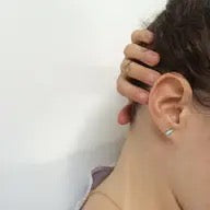 Earrings--Teardrop Studs, Metal-Edged, 4 colors (Tilly Doro)