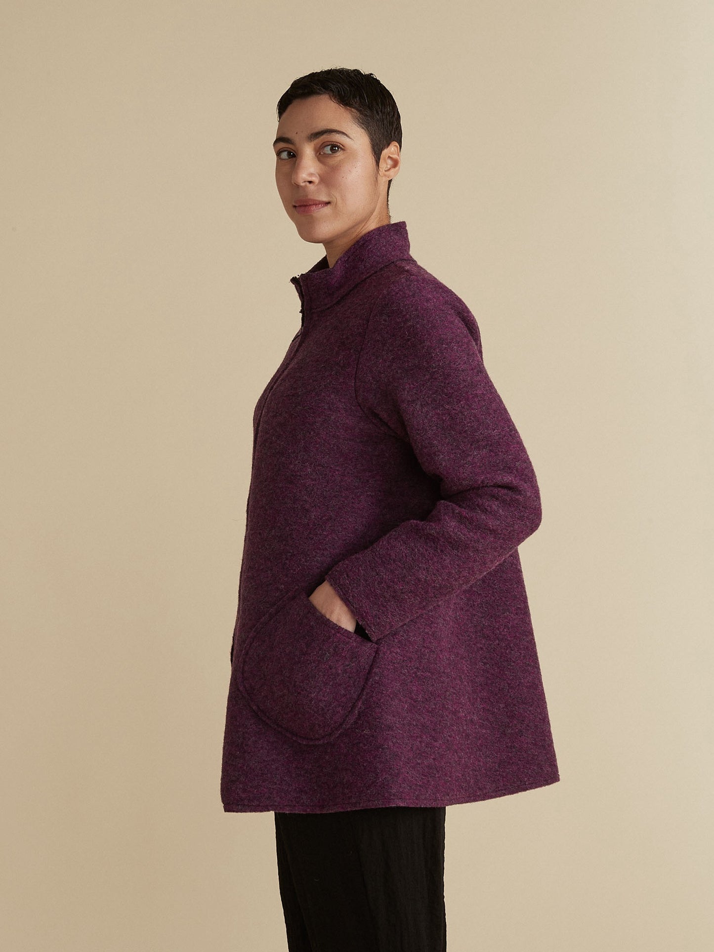 Coat--Swing, Wool, Deep Sea OR Mulberry (cut loose)