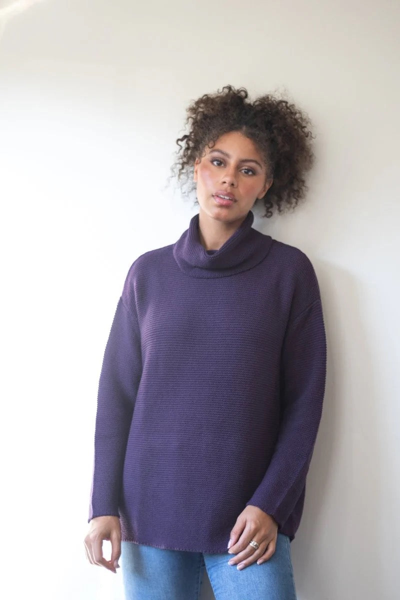 Sweater--"Eco Dog Walker", Mock Turtleneck, 100% Cotton, 2 Colors (Echo verde)