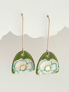 Earrings--Porcelain, Dangle--SHORT, 4 Versions (Red Chair Studio)