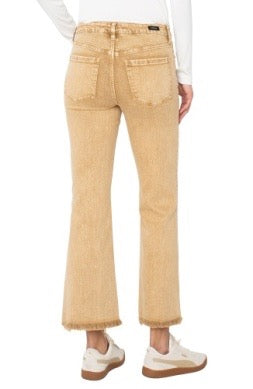 Jeans--Crop, Flare, Raw Edge, Mineral Gold (LIverpool)