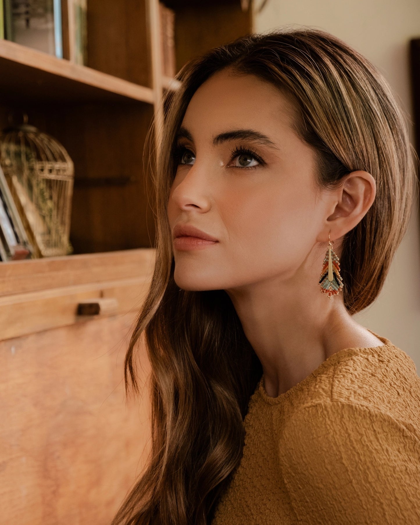 Earrings--"Feathers", Hooks, 4 Colors (Mayana)