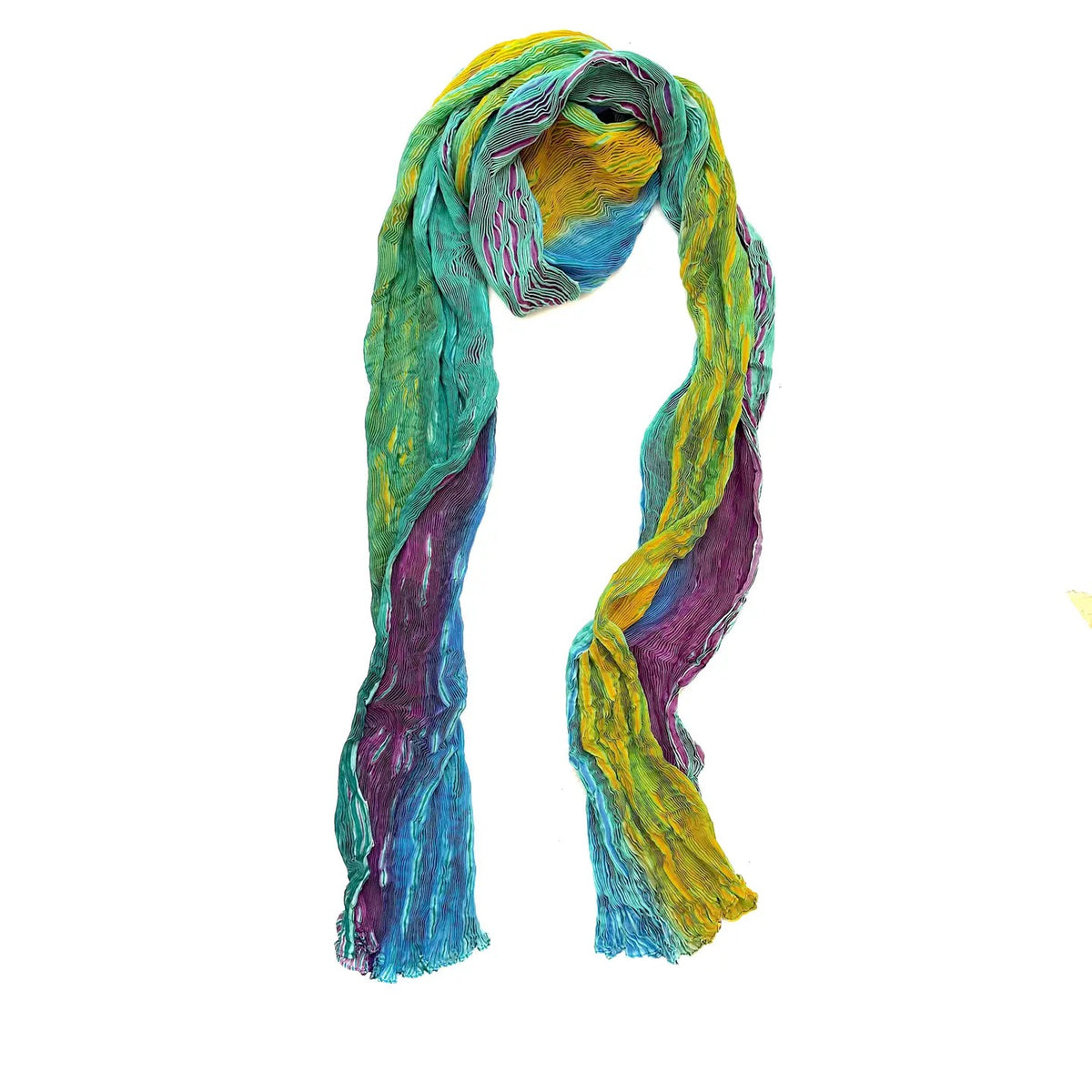 Scarf--"Slinky", Tie-Dyed, SILK, 6 Colorways (Marigold Row)