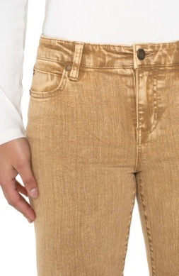 Jeans--Crop, Flare, Raw Edge, Mineral Gold (LIverpool)
