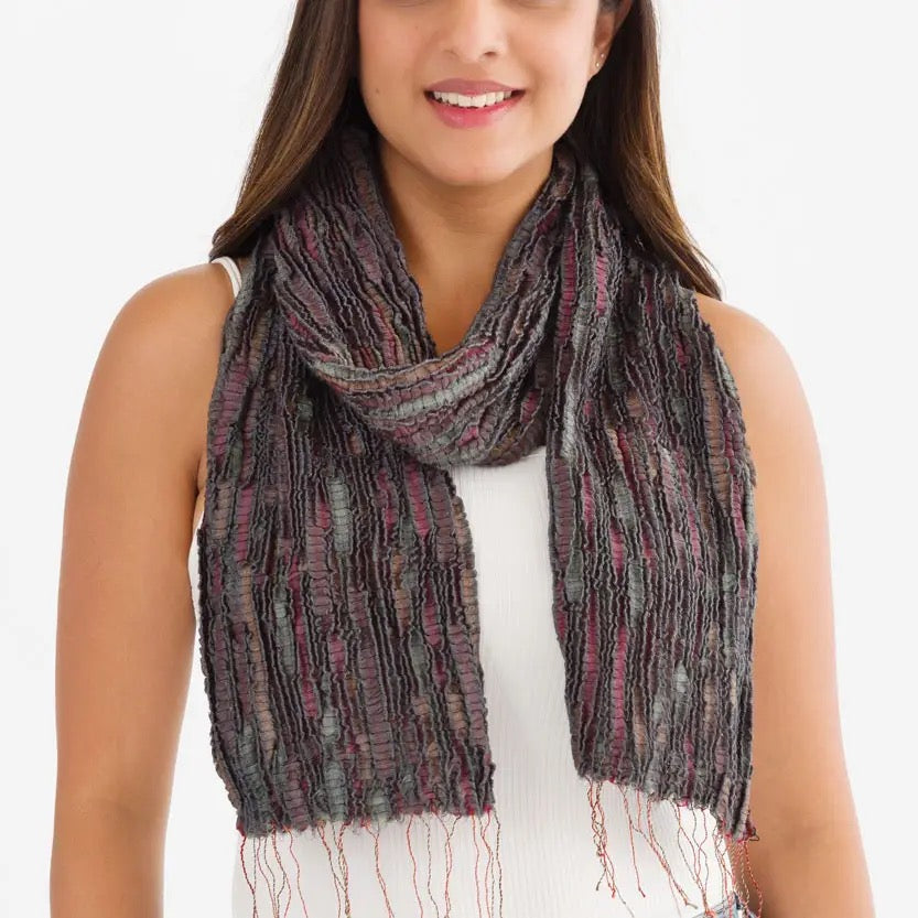 Scarf--"Revati", Wool-Silk, Many Colors (Sevya Handmade)