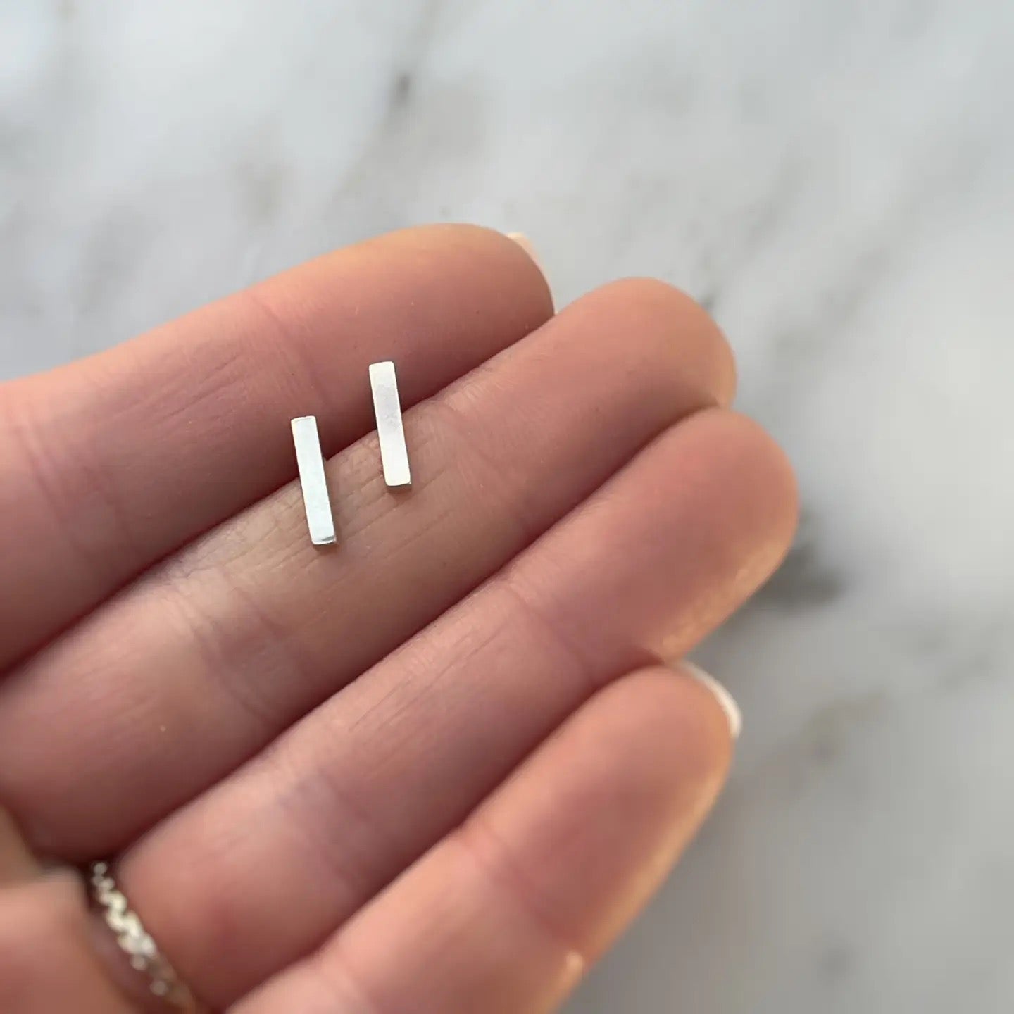 Earrings--Posts, Bar, Silver (Sojourn Well)