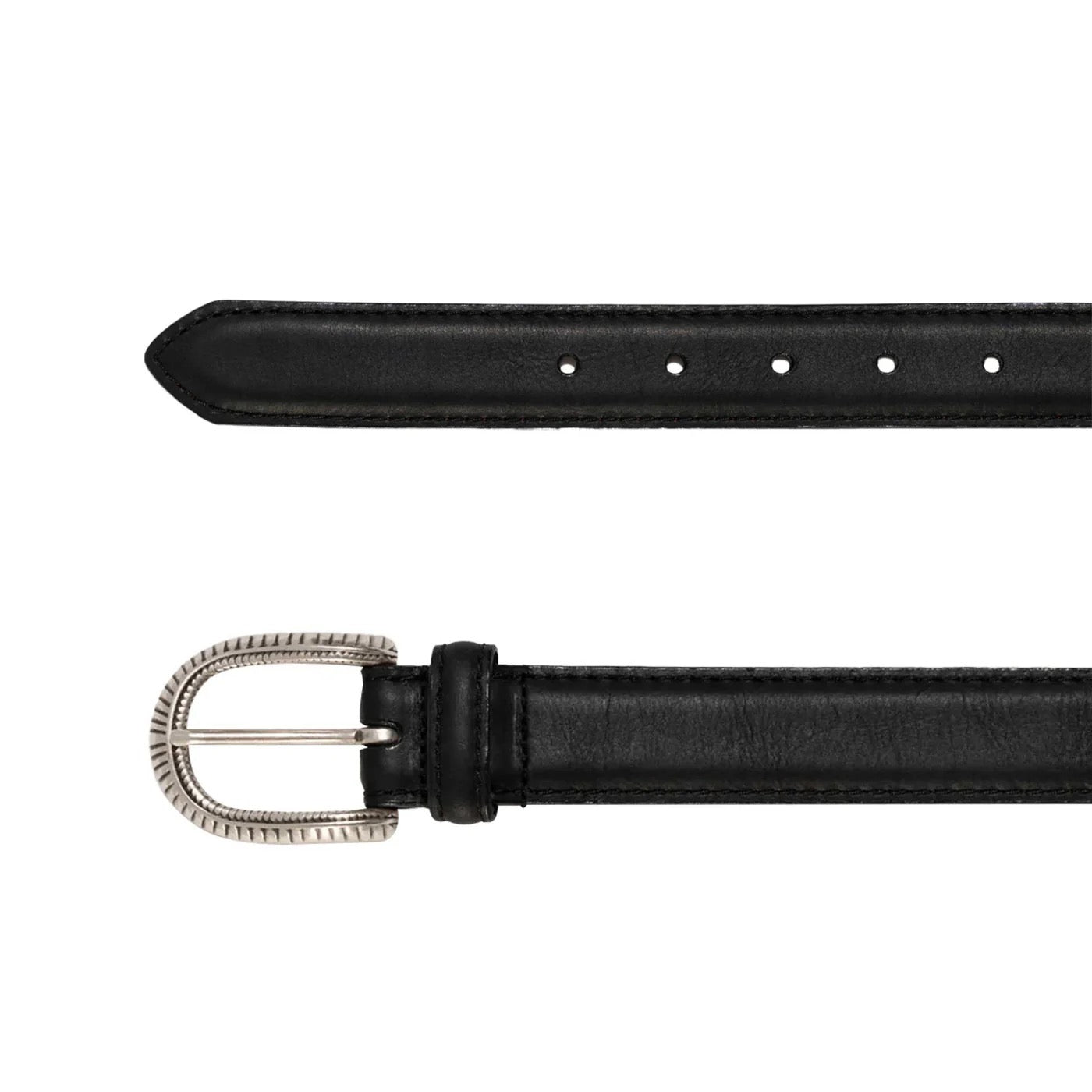 Belt--"Corsicana", Silver buckle, Bison leather, Black, Brown OR Sand (LeJon Leather)